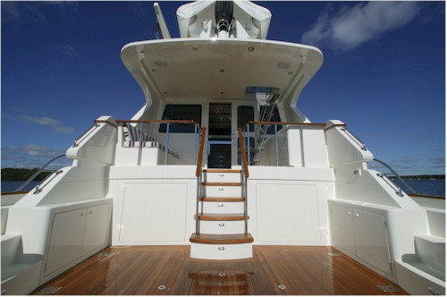 View of pilothouse from aft cockpit