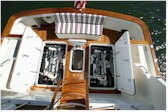 View of engine compartments from pilothouse